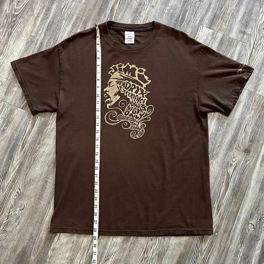 Vintage 2004 Jimi Hendrix Experience Short Sleeve Brown Shirt L - Picture 5 of 7